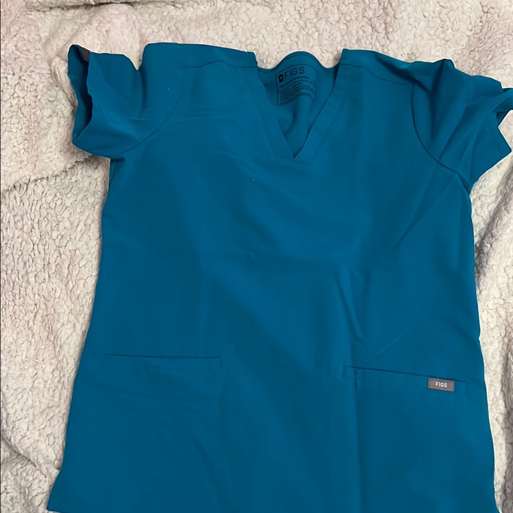 Figs Women's Teal Blouse with Figs matching jogging pants